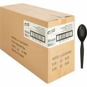 Genuine Joe, Heavyweight Plastic Spoon, 1000 / Carton, Black